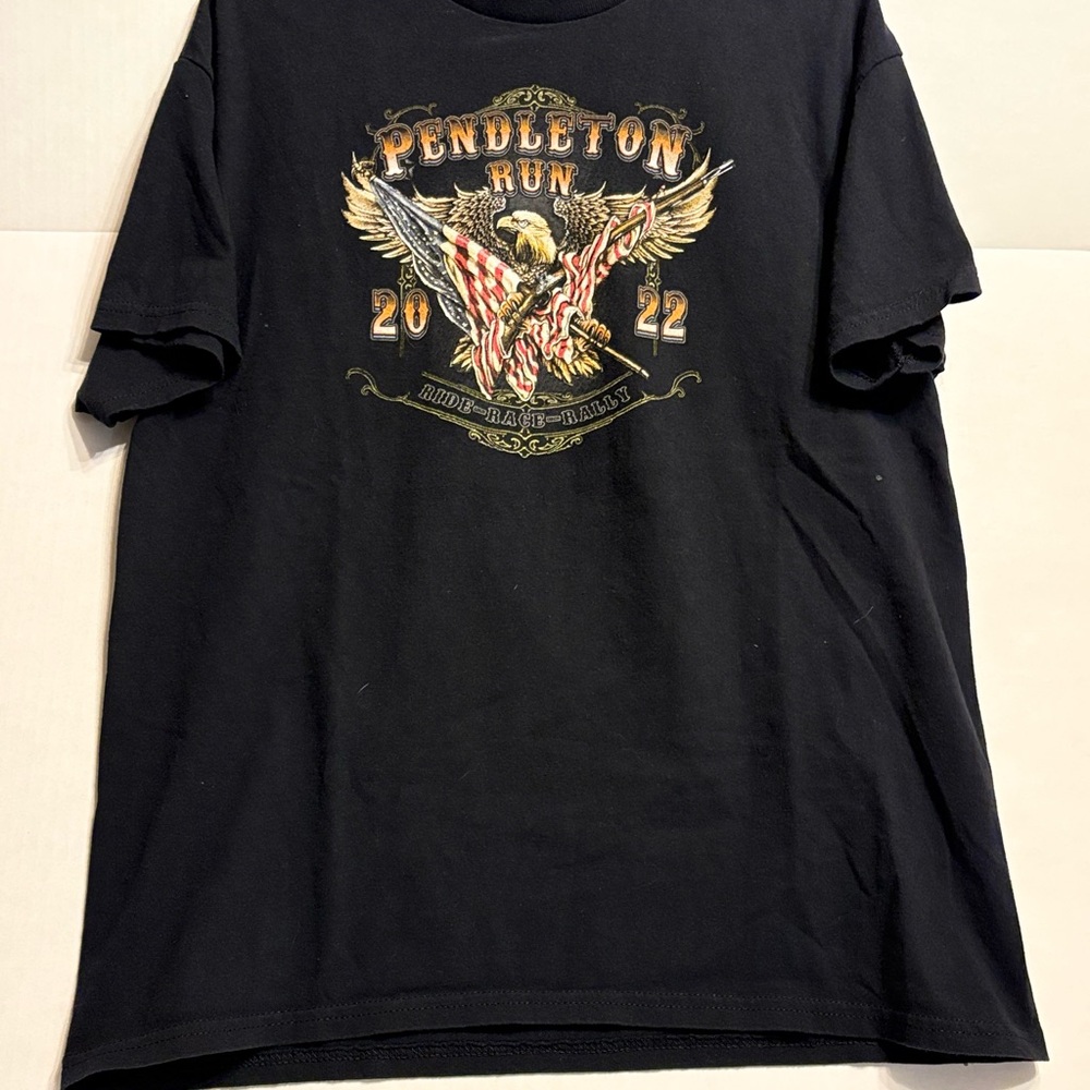 Pendleton Black Tee with Eagle Graphic
